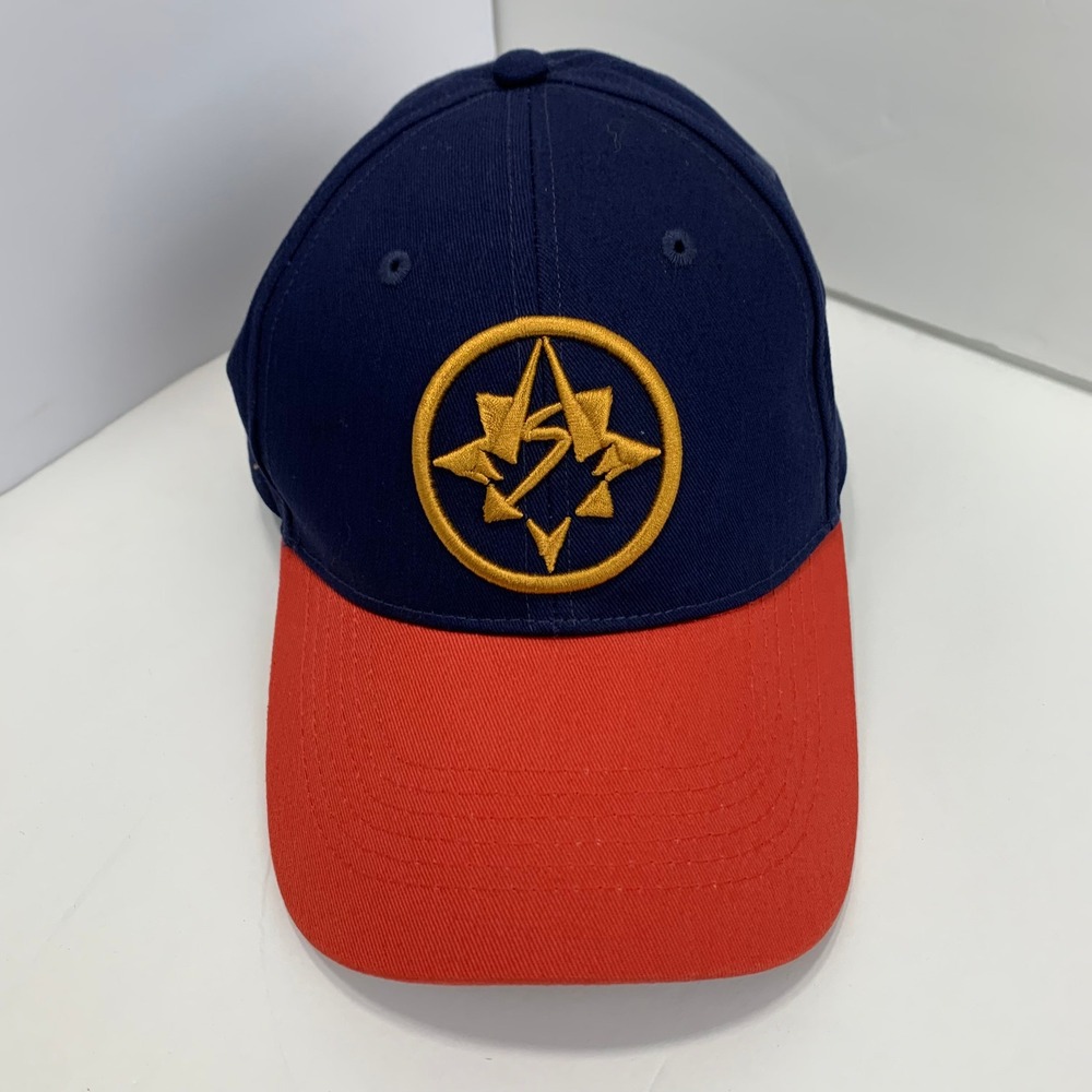 Marvel Studios The Marvels Promo Hat Blue Red Cap Embroidered Logo Adjustable